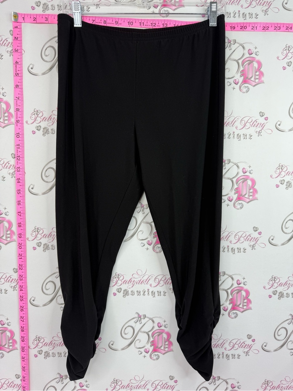 Joseph Ribkoff leggings cinch trim hem Black